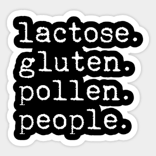 Lactose Gluten Pollen People Sticker
